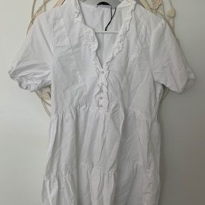 Zara - White Short Sleeve Summer Dress